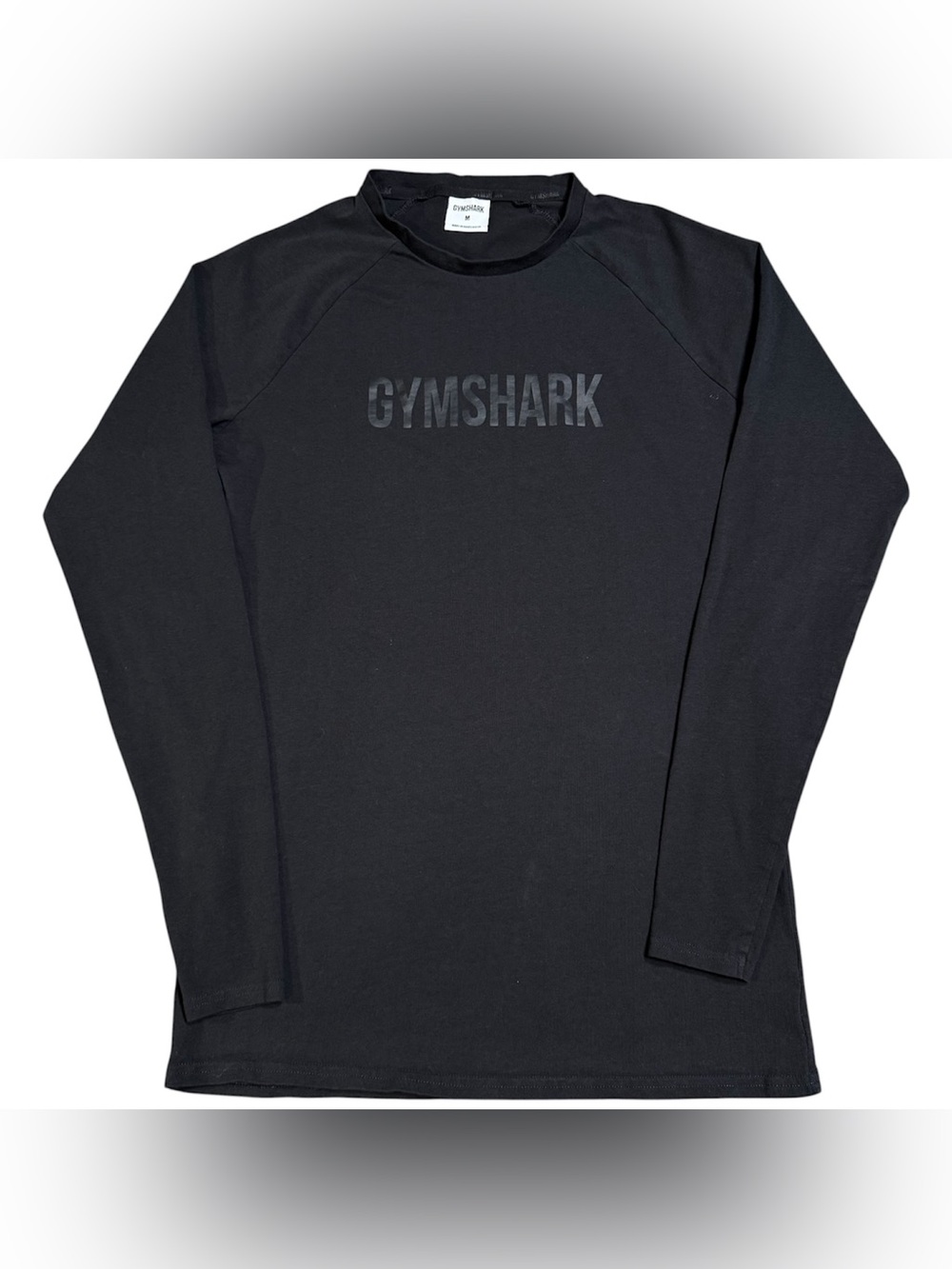 GymShark Mens Medium Long Sleeve Apollo T-Shirt Black Slim Fit Activewear Muscle